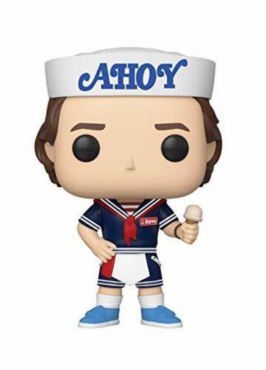 Funko- Pop Vinilo: Stranger Things: Steve w/Hat and Ice Cream Figura Coleccionable,