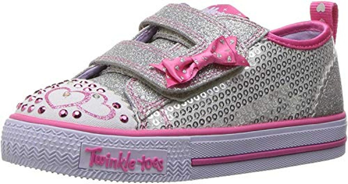 Moda Skechers Girls Shuffles-Itsy Bitsy Trainers, Silver