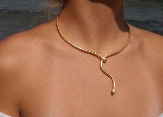 Gold snake necklace 