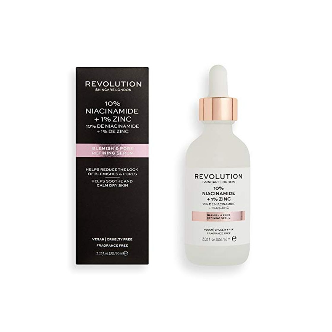 Productos Suero Revolution Skincare 10 % niacinamida 1% zinc manchas y poros de