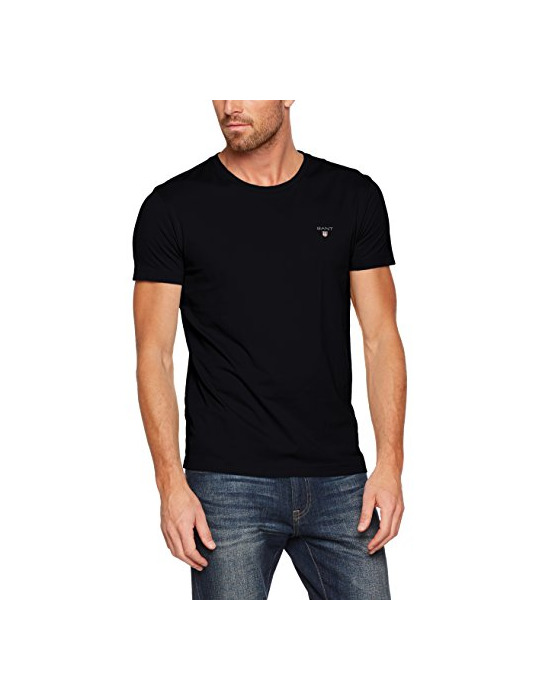 Fashion Gant The Original Slim T-Shirt Camiseta, Negro