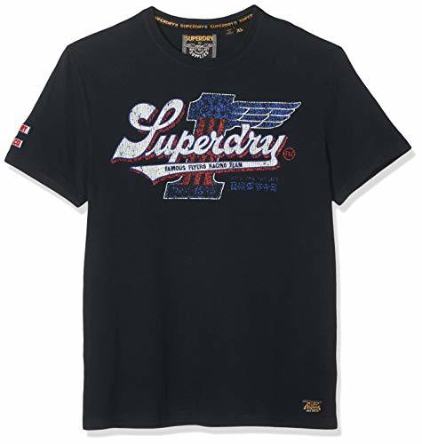 Fashion Superdry Famous Flyers tee Camiseta de Tirantes, Azul