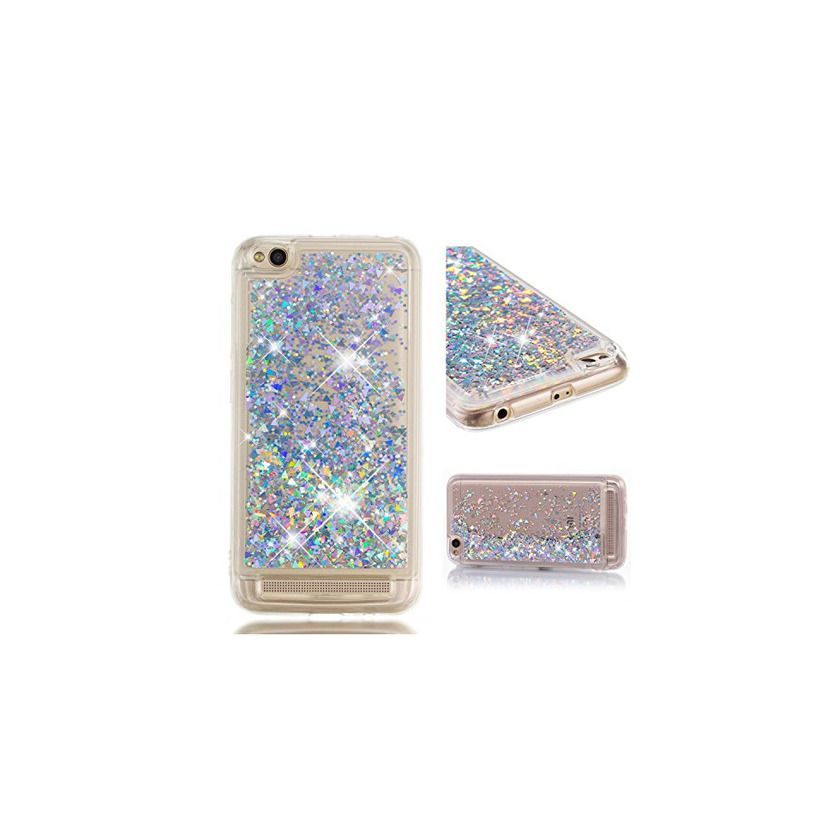 Electronic HopMore Glitter Funda para Xiaomi Redmi 5A Silicona 3D Liquido Brillante Purpurina