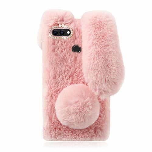 Electronic Felpa Funda para Huawei P Smart, Linda Funda de Conejo Peluche Carcasa,