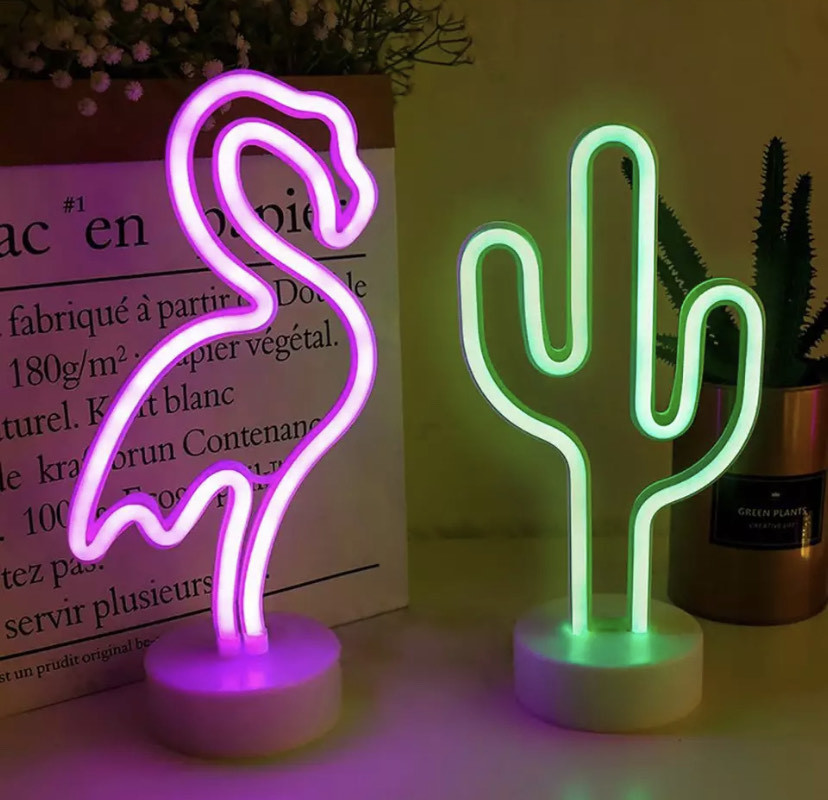 Product LED flamenco y cactus 