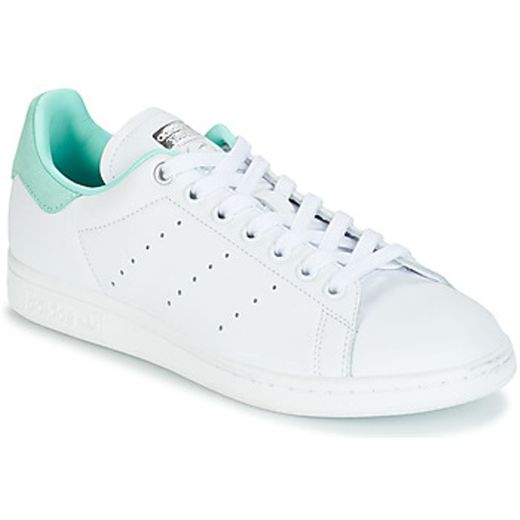 adidas Originals STAN SMITH W Blanc / Bleu - Spartoo