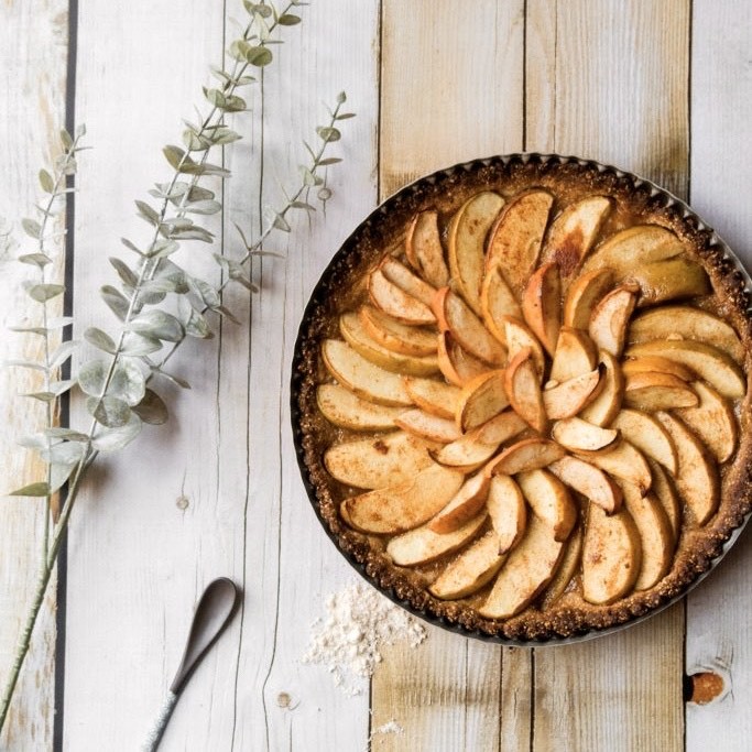 Moda Tarte de maçã e canela com amêndoa 