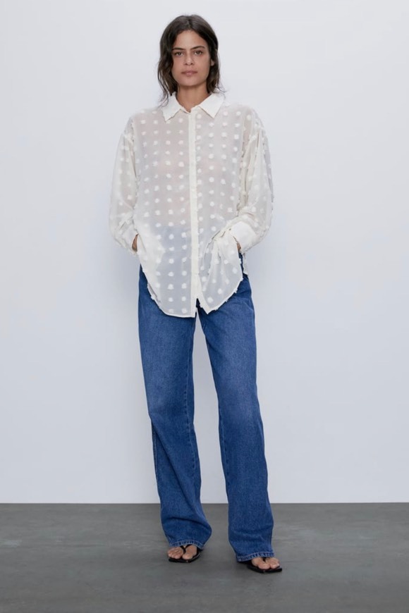 Moda CAMISA OVERSIZE COM RELEVO ZARA 