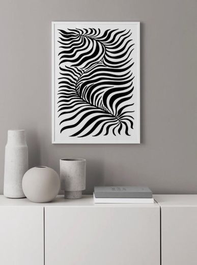 Monochrome Leaves No2 Poster