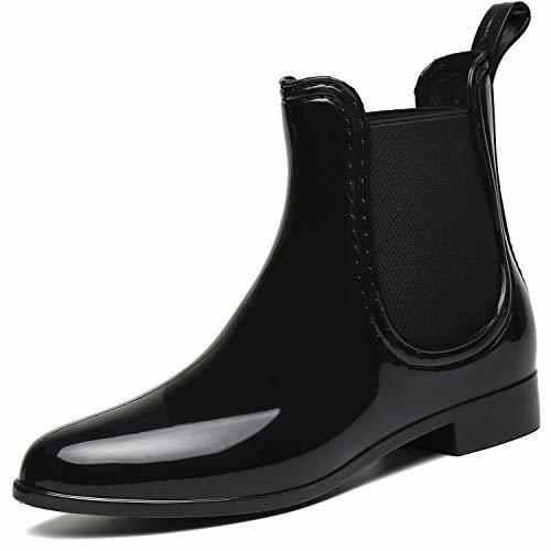 Social SAGUARO® Mujer Botas de Lluvia Festival Botas de Agua Muy Ligera Negro