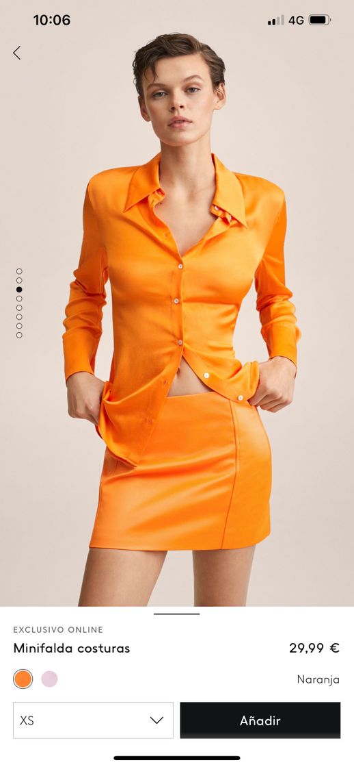 Fashion Falda efecto piel naranja