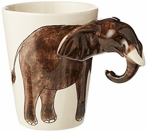 Taza con diseño de elefante con orejas y trompa 3D Taza de