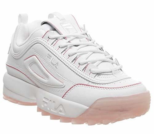 Fila Mujer Disruptor II Ice Leather Synthetic White Peony Entrenadores 38.5 EU