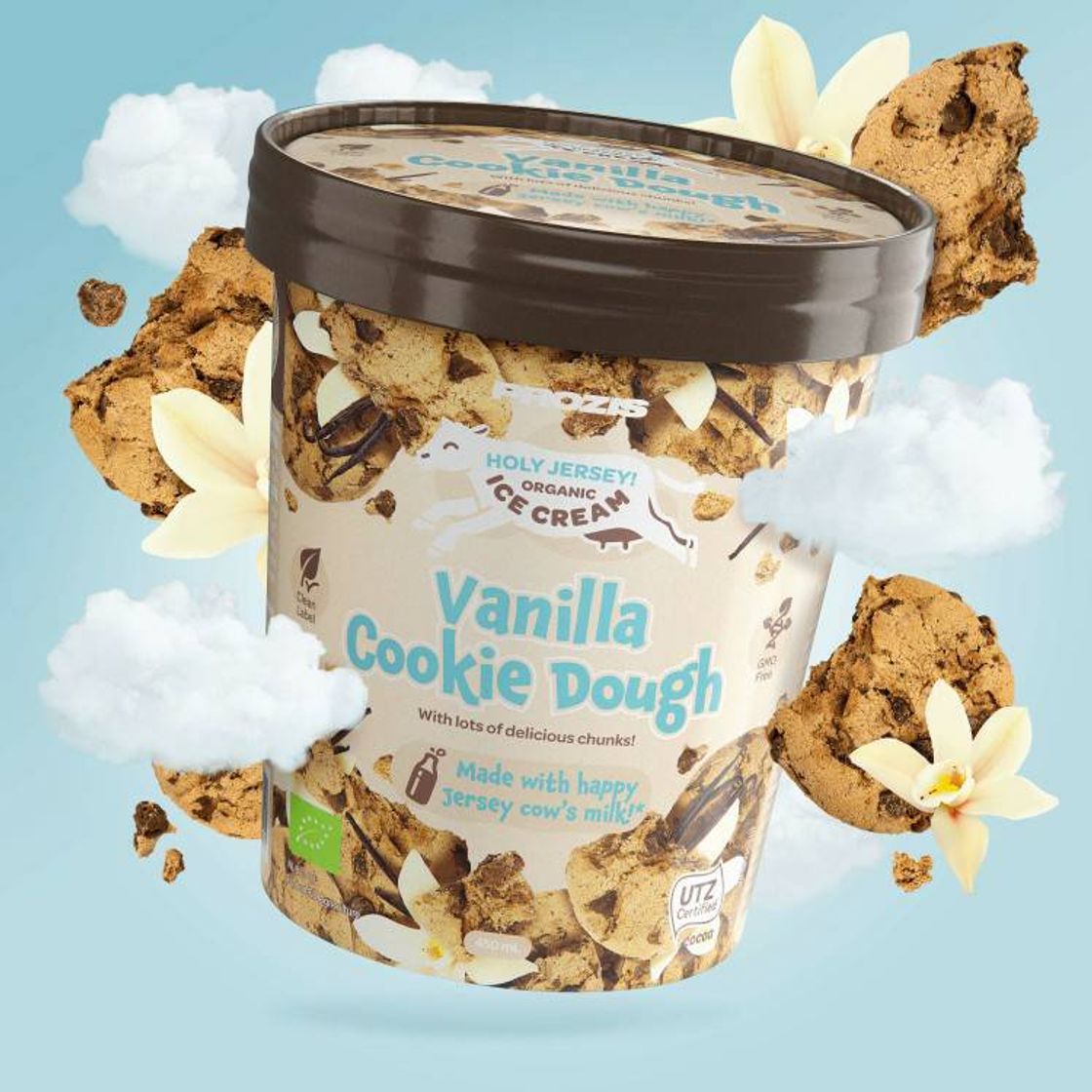 Social Gelado Biológico com Sabor a Baunilha com Chocolate