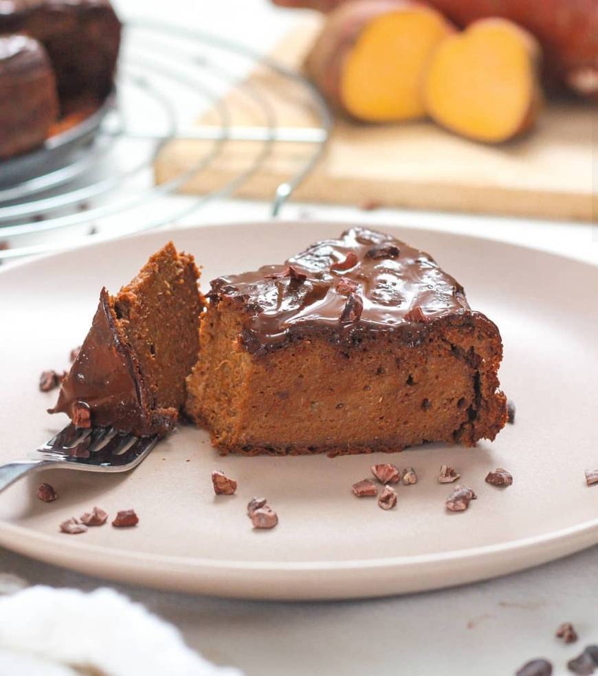 Bolo de batata doce e cacau