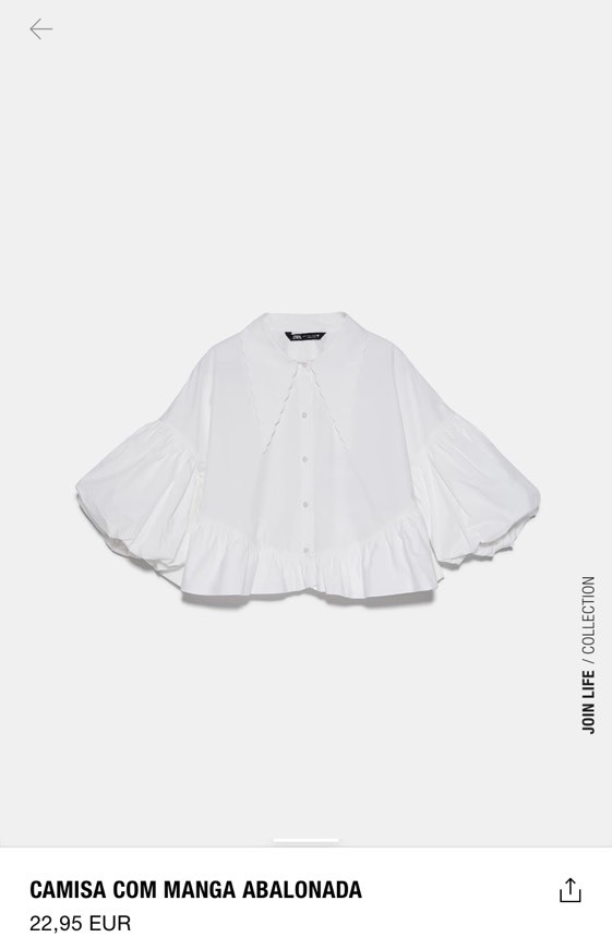 Moda Camisa manga abalonada Zara