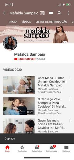 Canal Mafalda Sampaio 