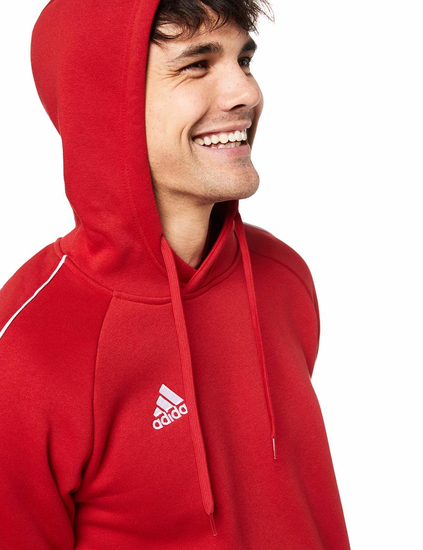 Fitness Adidas Core18 Hoody Sudadera con Capucha, Hombre, Rojo