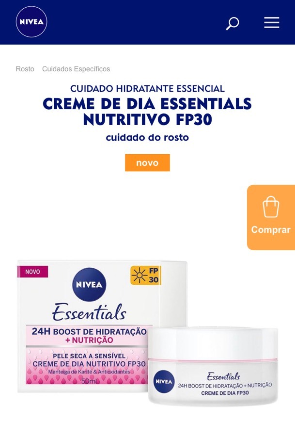 Productos CREME DE DIA ESSENTIALS NUTRITIVO FP30