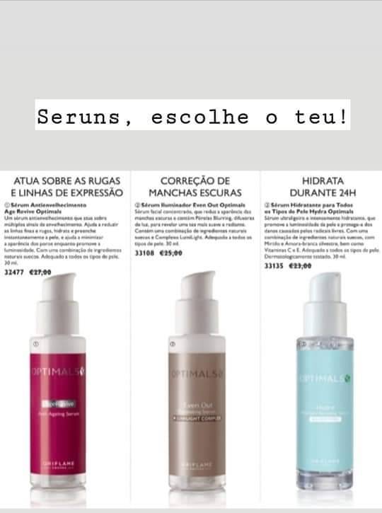 Products Serum!! Qual o teu tipo de pele?