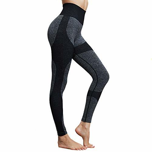 Fashion Lover-Beauty Pantalone Mujer Legging Yoga Deportiva Mujer Legging Elástico Cintura Alta Deportivo