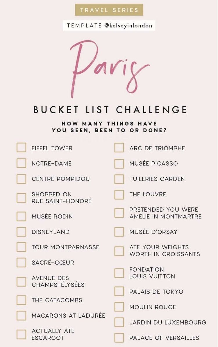 Social Bucket List Paris