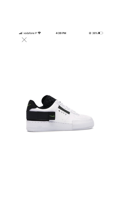 Producto Air Force 1 Type white black volt