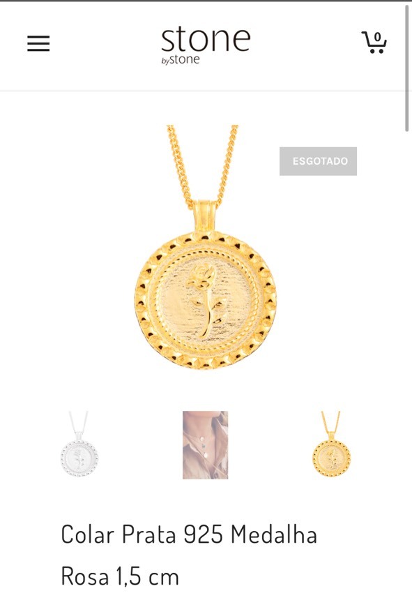 Fashion Colar com medalha de rosa