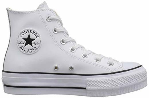 Converse Chuck Taylor CTAS Lift Clean Hi, Zapatillas Altas para Mujer, Blanco