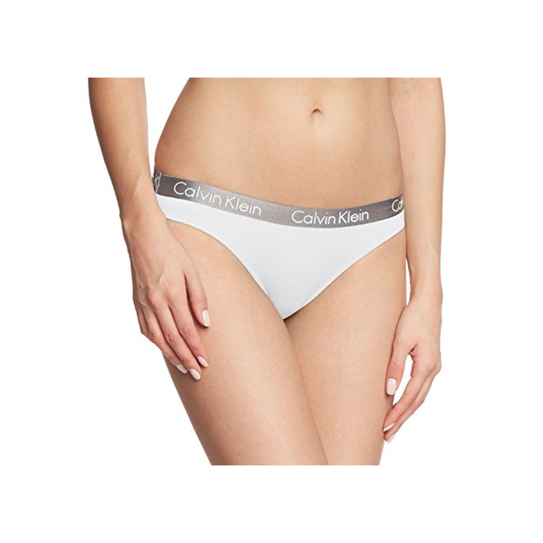 Social Calvin Klein Radiant Cotton-Bikini Tanga, Blanco