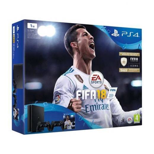 PS4 Slim 1TB + FIFA 18. + 2 Comandos