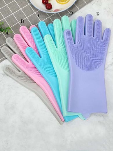 1pair Silicone Dishwashing Glove