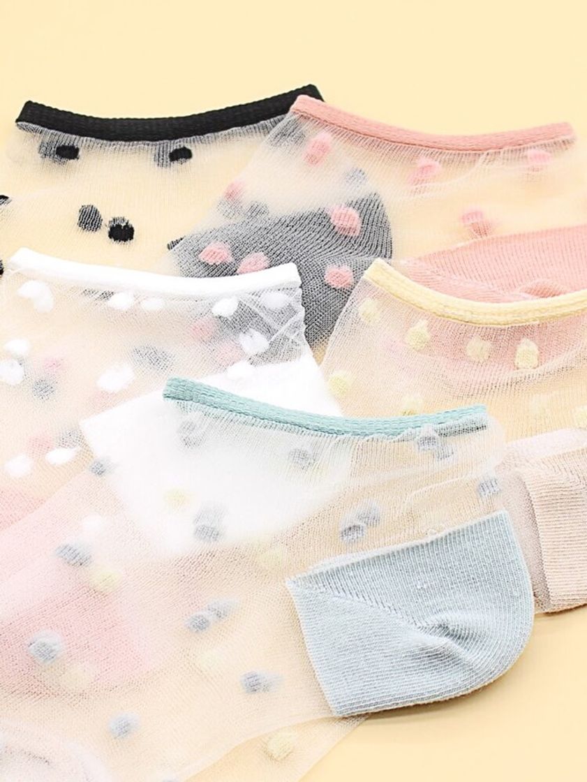 Social 5pairs Dot Pattern Socks