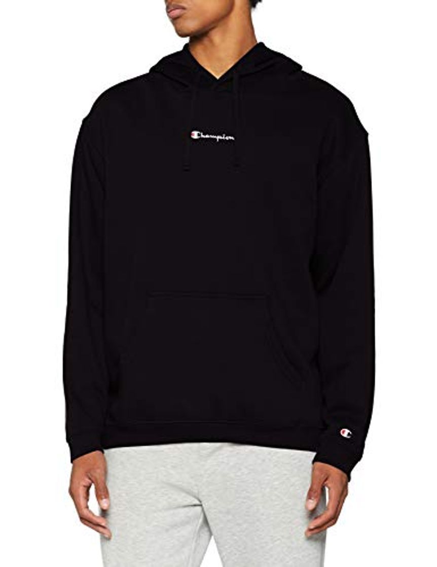 Social Champion Classic Small Logo para Hombre Sudadera con Capucha, Negro