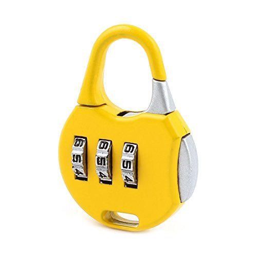 Bagagem 3 dígitos Senha de segurança Combinação Coded cadeado amarelo