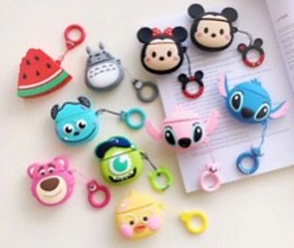 Moda Cute Cartoon airpods 3D Capa Silicone Tampa Protetora Para A