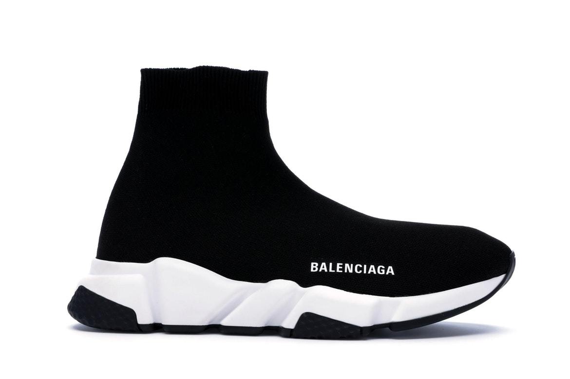 Moda Balenciaga Speed Trainer Black White Black 