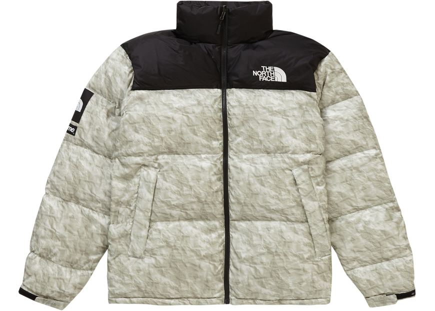 Moda Supreme The North Face Paper Print Nuptse Jacket Paper Print 