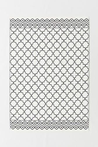 Jacquard-weave cotton rug