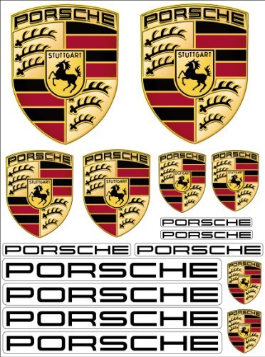 Social Porsche Crest Sticker Escudo de armas Stuttgart WAP013002