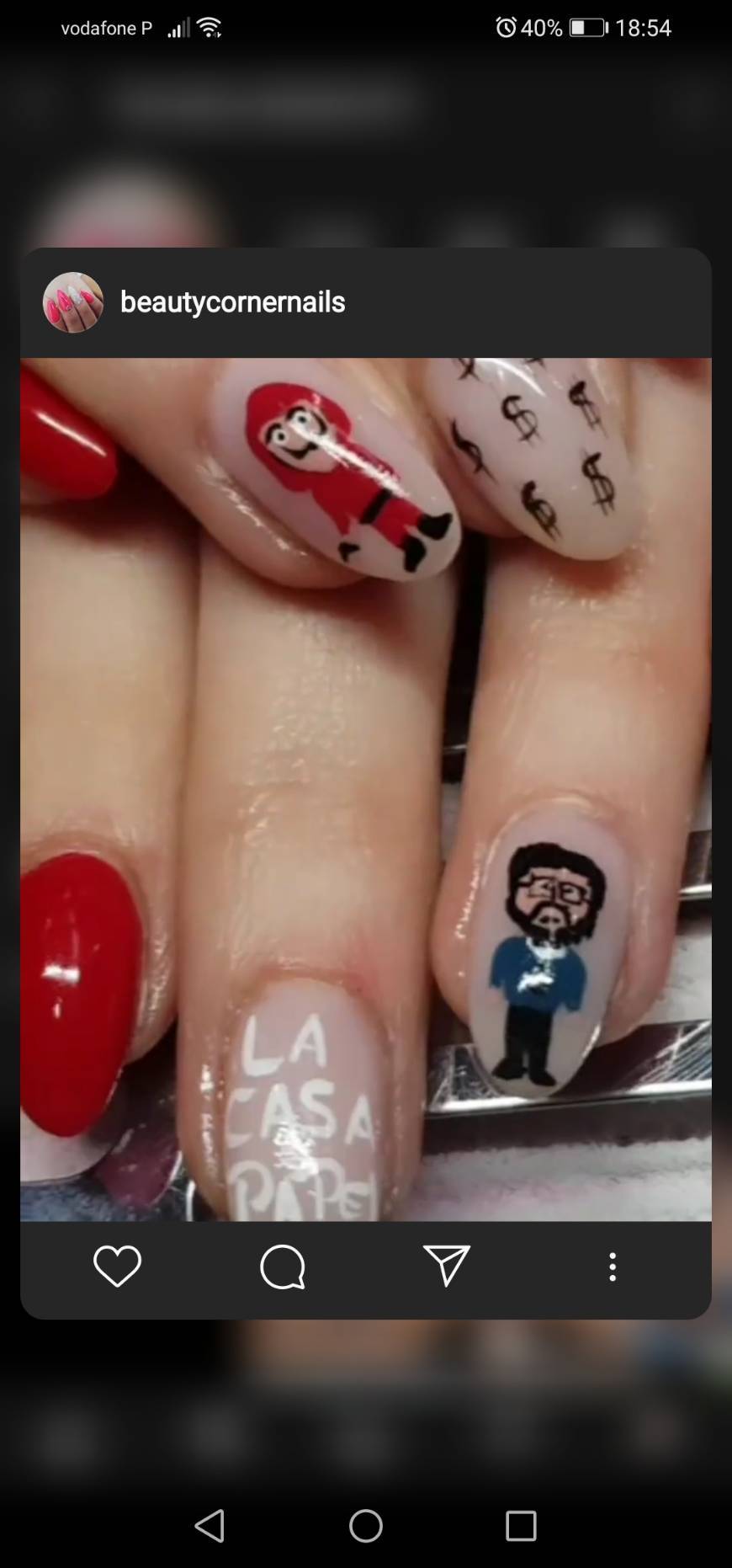 Social La casa de papel nails