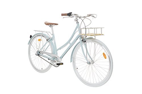 Place Fabric City Bicicleta de Paseo- Bicicleta de Mujer 28" con Cesta, Cambio