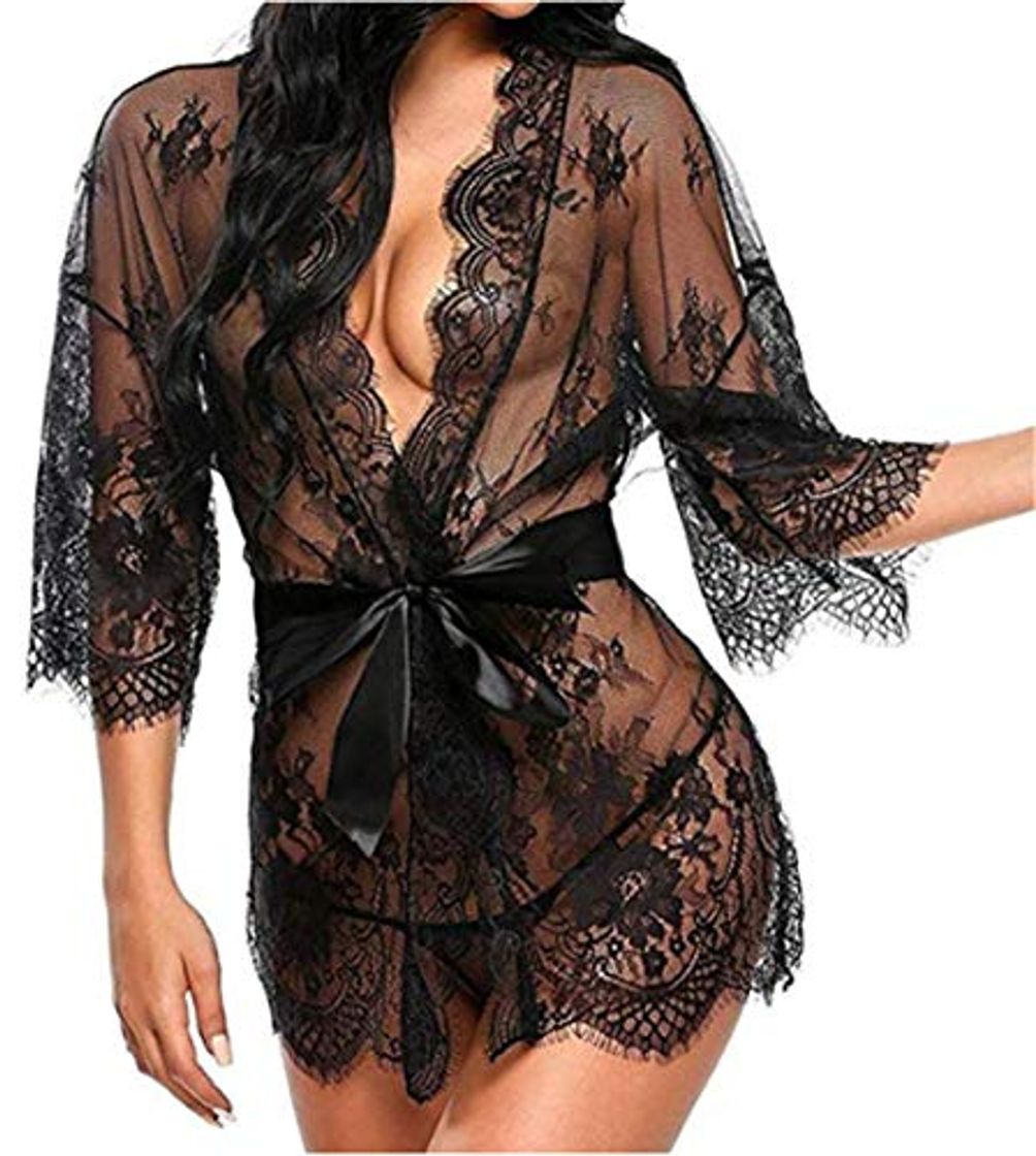 Producto Lencería Erotica de Mujer Mujeres Sexy Ropa de Dormir Moda Interior Camisón Perspectiva de Encaje de lencería Hueca Babydoll Traje Especias Tentación Camisón Pijamas