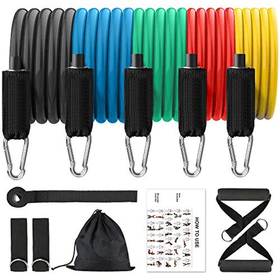 Productos Songhuajiang Bandas Elásticas de Resistencia, Bandas Elásticas Fitness, 5 Tubos de Ejercicios,