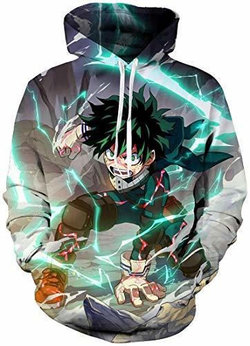 FLYCHEN Hombre Sudaderas con Capucha My Hero Academia Impresión 3D Manga Japonesa