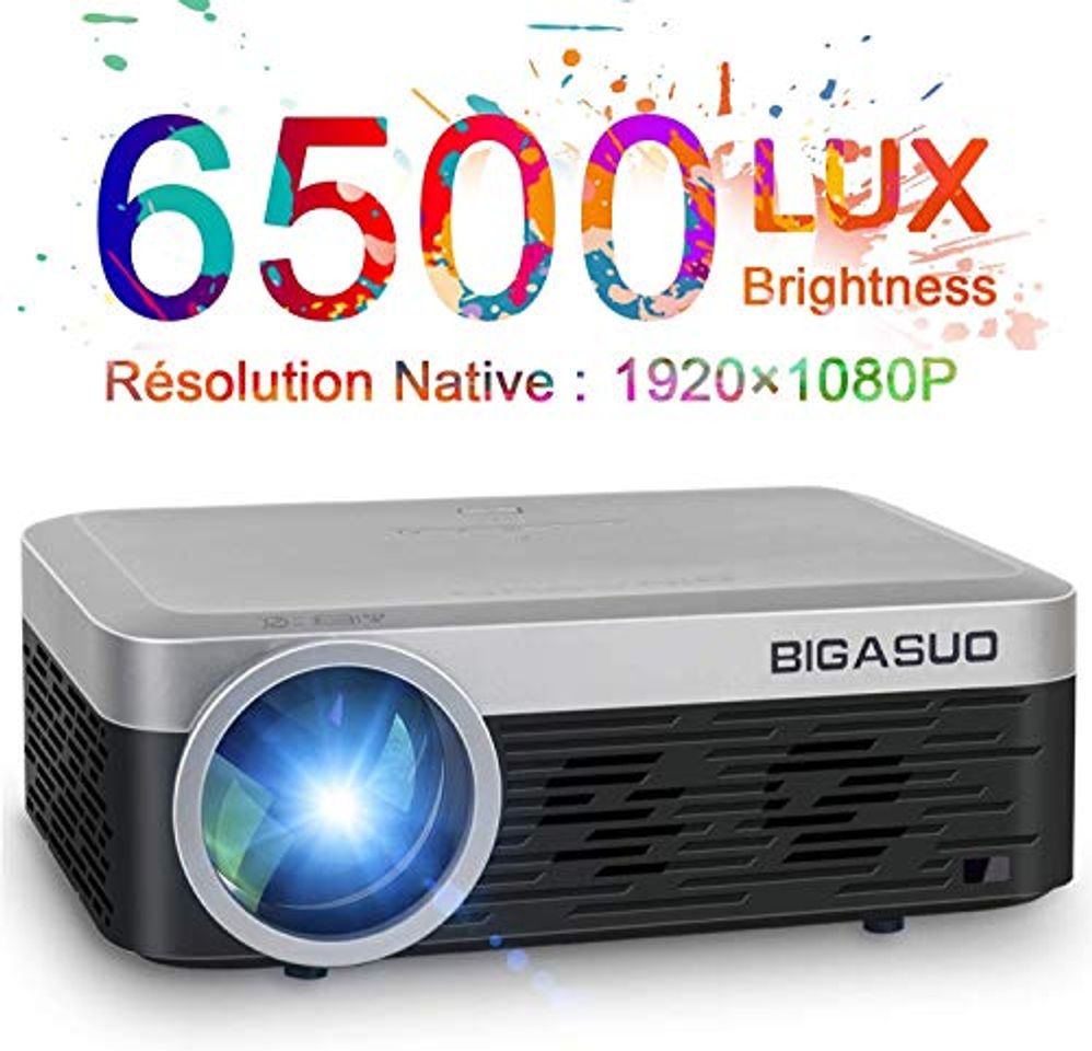 Productos Proyector BIGASUO Videoproyector Portátil 6500 Lúmenes 1080P Nativo de Cine en casa