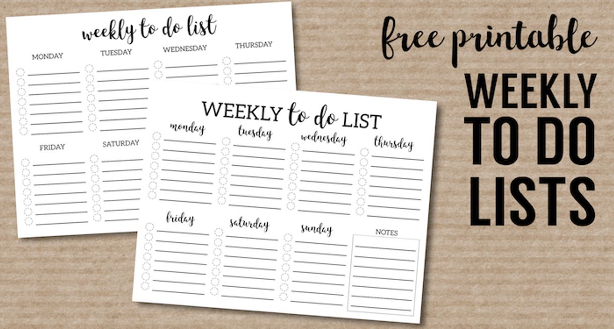 Social Weekly To Do List Printable Checklist Template - Paper Trail Design