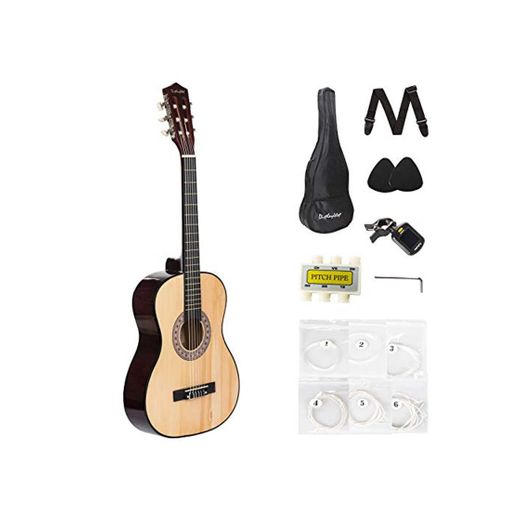 Dawoo Guitarra Clásica De 39 Pulgadas, Kit De Guitarra Natural Para Principiantes/Niños,