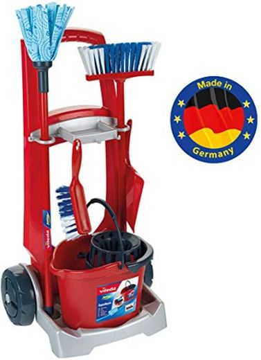 Theo Klein- Klein Cleaning Trolley Vileda Carro De Limpieza, Juguette, Color rojo