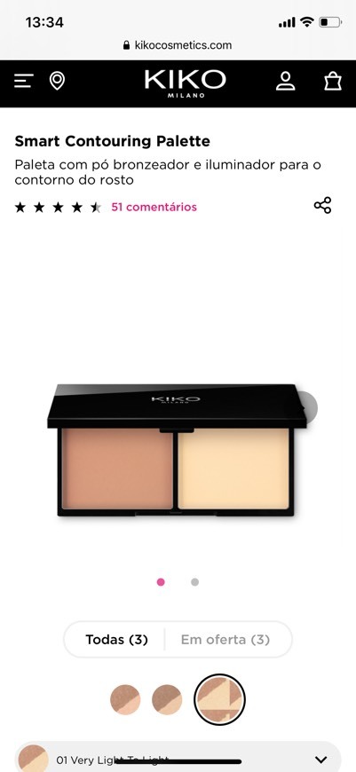 Paleta de contorno e iluminador